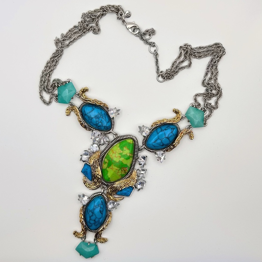 Alexis Bittar Green and Turquoise Statement Necklace